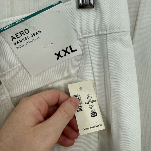Aeropostale Women’s XXL White Barrel Jeans New - Picture 2 of 6